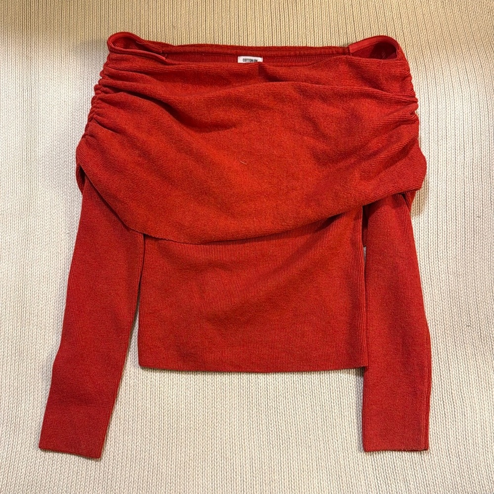 Cotton On Red Off The Shoulder Sweater